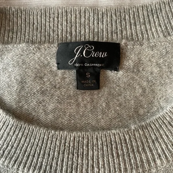 J. Crew Light Gray Crewneck Cashmerr Sweater, Size Small - Picture 2 of 5